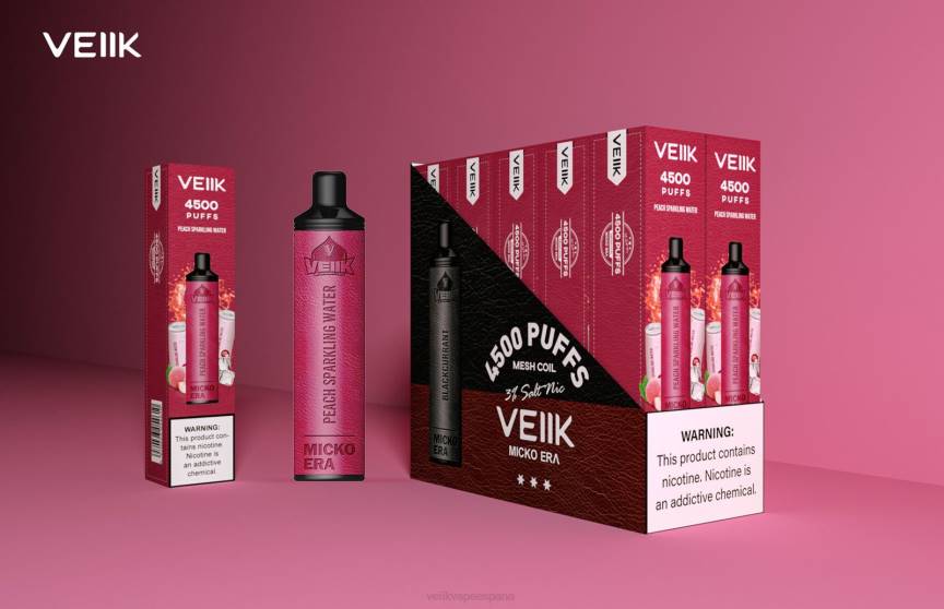 VEIIK Micko Era 4500 inhalaciones desechables de 30 mg agua con gas de durazno 4N403 VEIIK españa